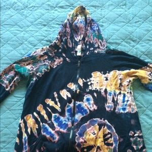 Tie dye lightweight zip up hoodie